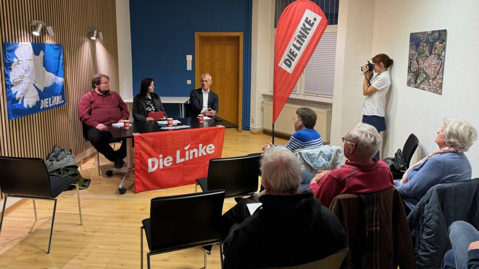 Bild EU-Diskussion mit Martin Günther, Cjristin Willnat, Helmut scholz